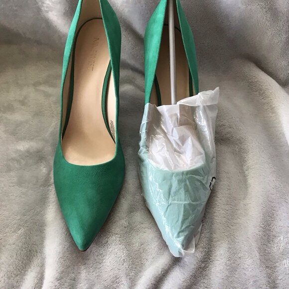 Nine West Green Suede Leather High Heels - Picture 13 of 16